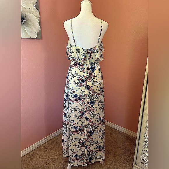 Flying Tomato romantic floral ruffle sweetheart neck long maxi dress NWT Size SM - Picture 2 of 11